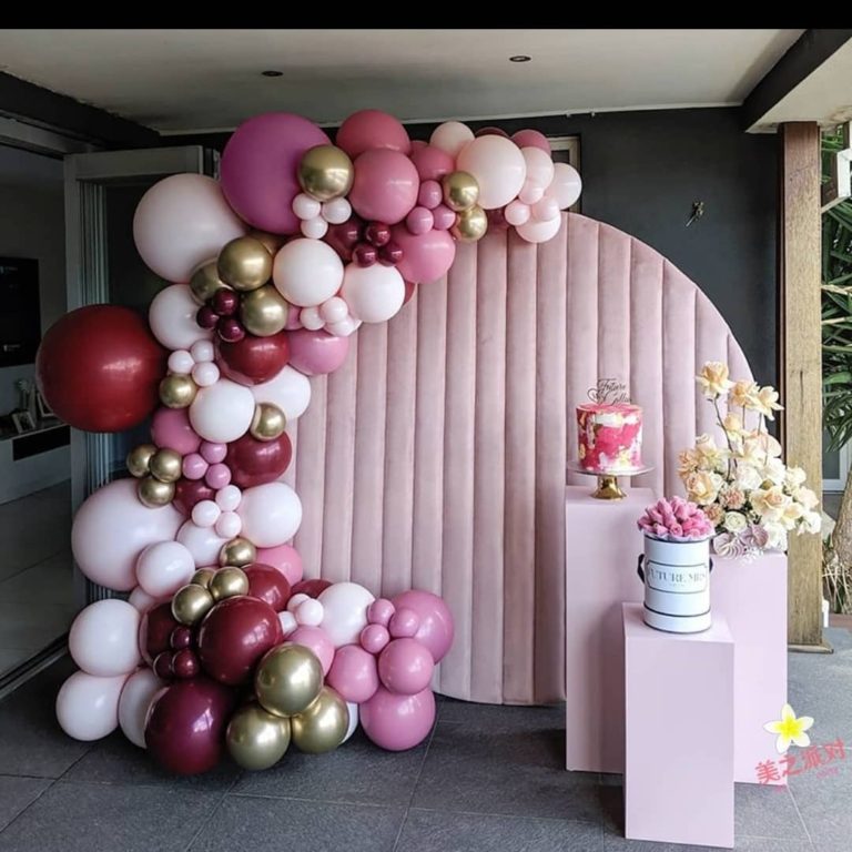 Round Pink Velvet Wall Backdrop | Event Decor Supply